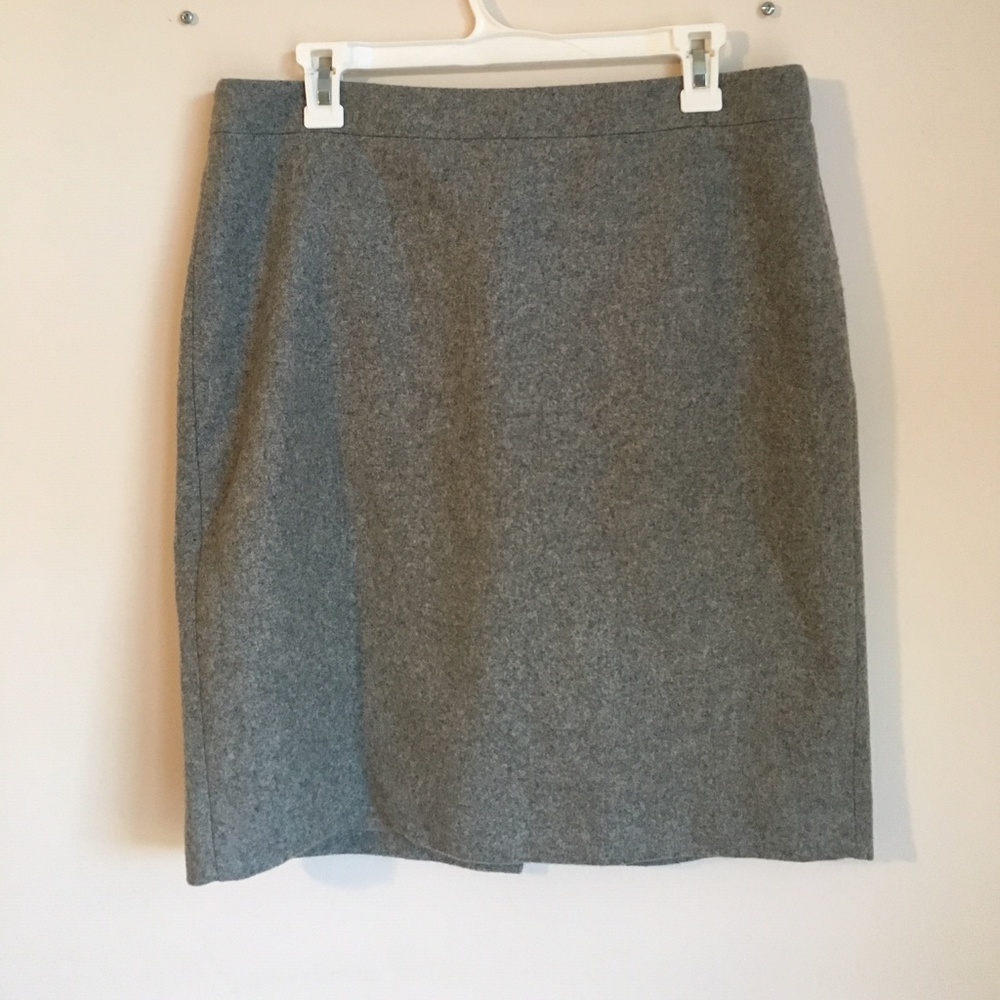 J. Crew Grey Wool Pencil Skirt Size 12